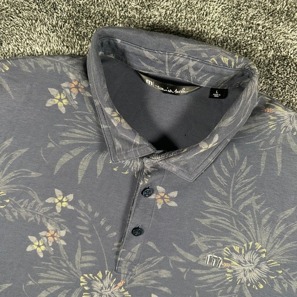 TravisMathew Other - Travis Mathew Polo Shirt Mens Large Blue Floral Tropical Short Sleeve Golf Tee